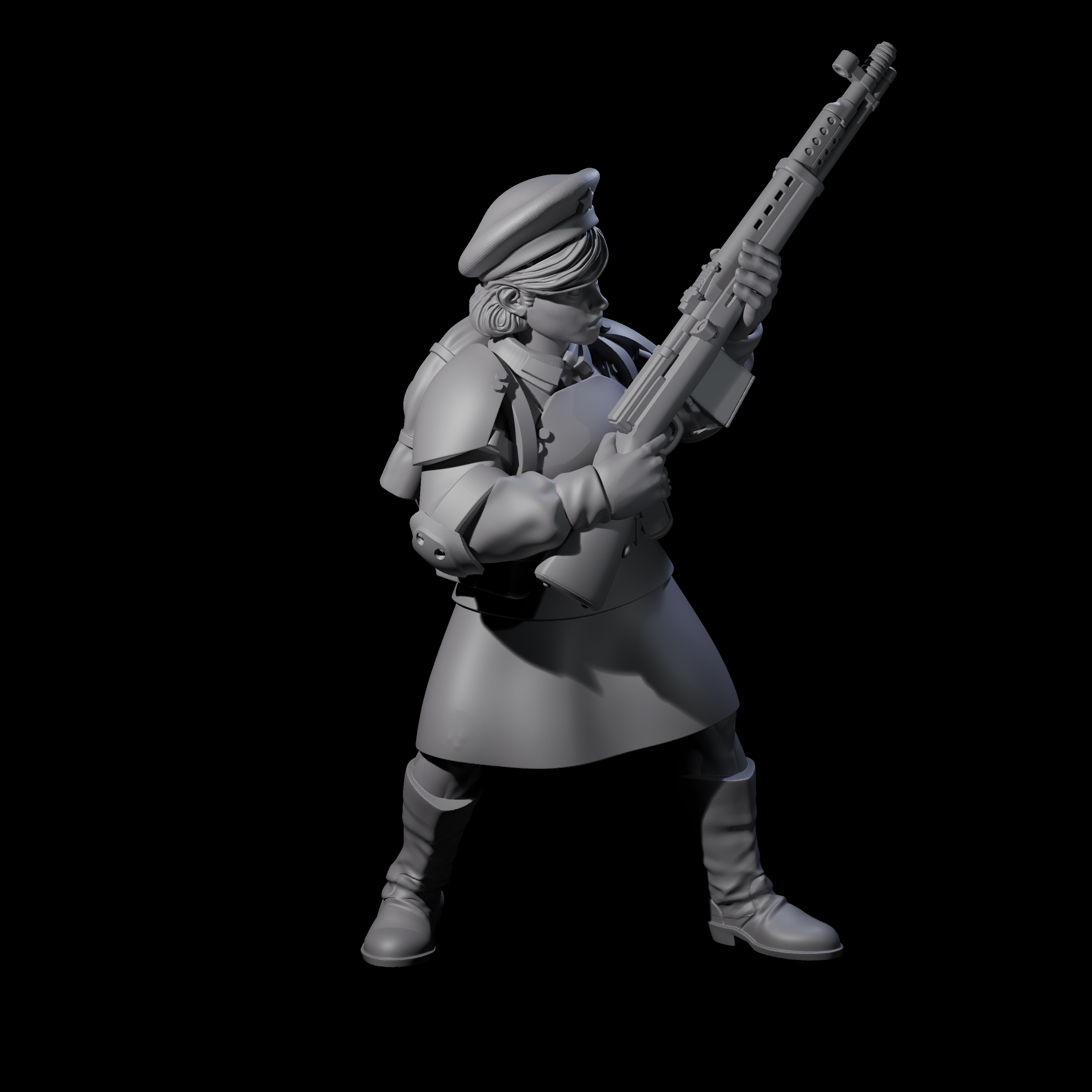 Weird War Soviet Shooting War Maiden Rifleman J Miniature for Dungeons and Dragons, Pathfinder or other TTRPGs