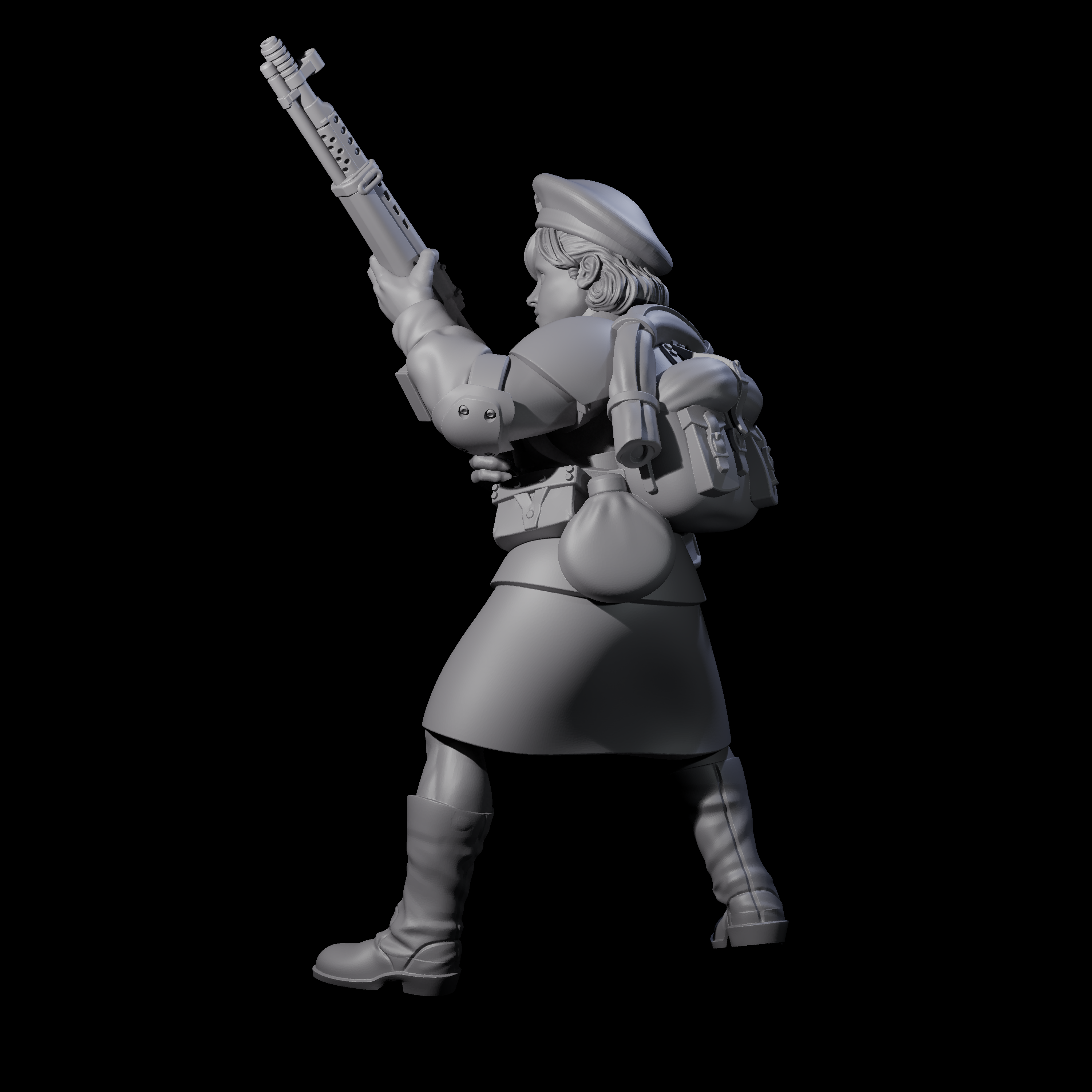 Weird War Soviet Shooting War Maiden Rifleman J Miniature for Dungeons and Dragons, Pathfinder or other TTRPGs