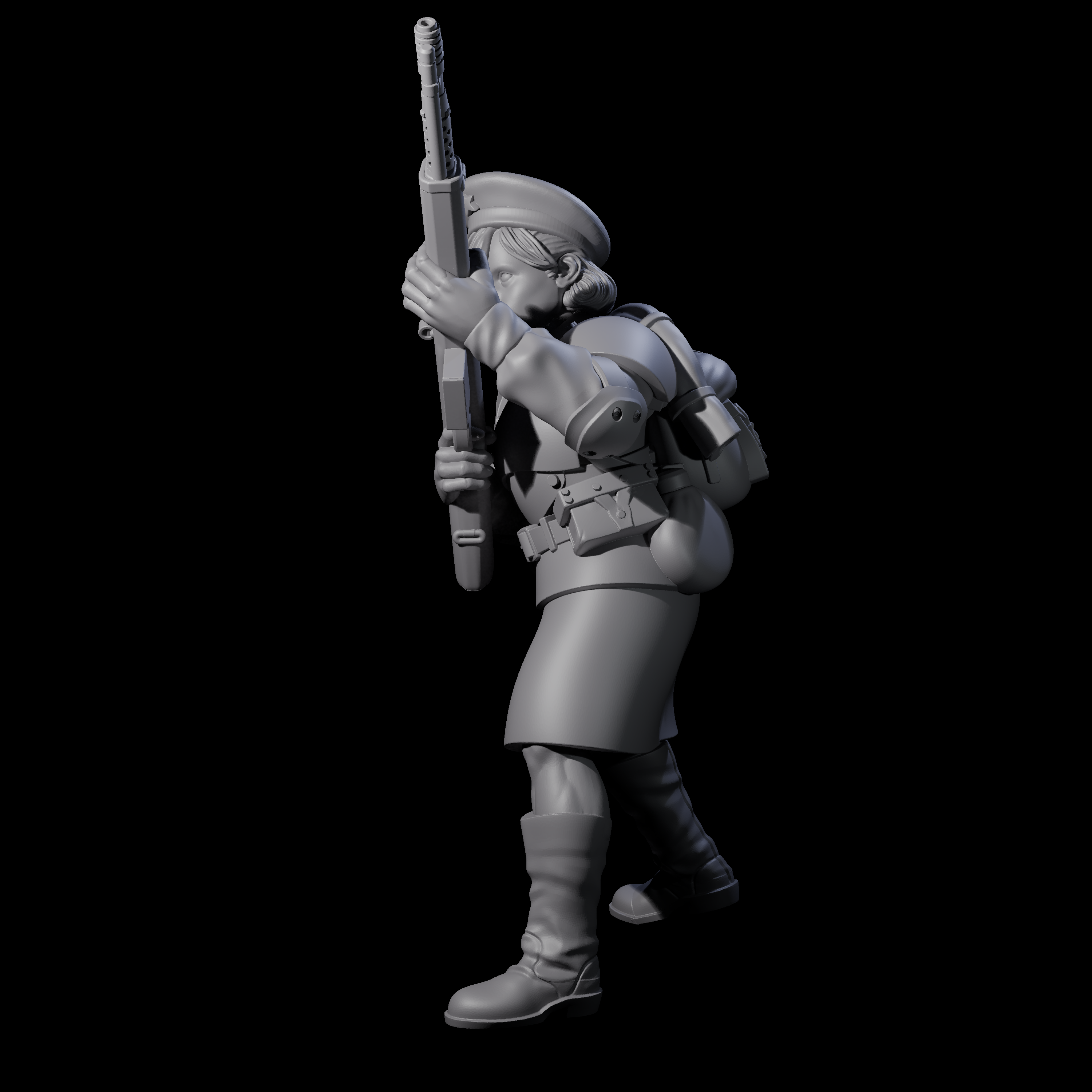 Weird War Soviet Shooting War Maiden Rifleman J Miniature for Dungeons and Dragons, Pathfinder or other TTRPGs