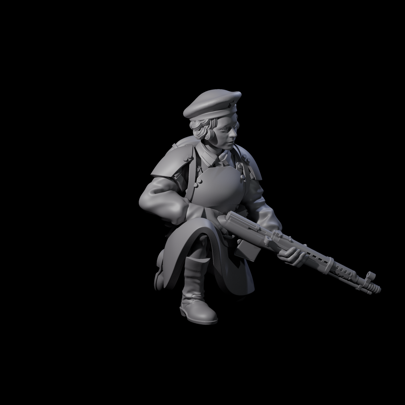 Weird War Soviet Shooting War Maiden Riflemen Miniature for Dungeons and Dragons, Pathfinder or other TTRPGs