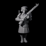 Weird War Soviet Shooting War Maiden Riflemen Miniature for Dungeons and Dragons, Pathfinder or other TTRPGs