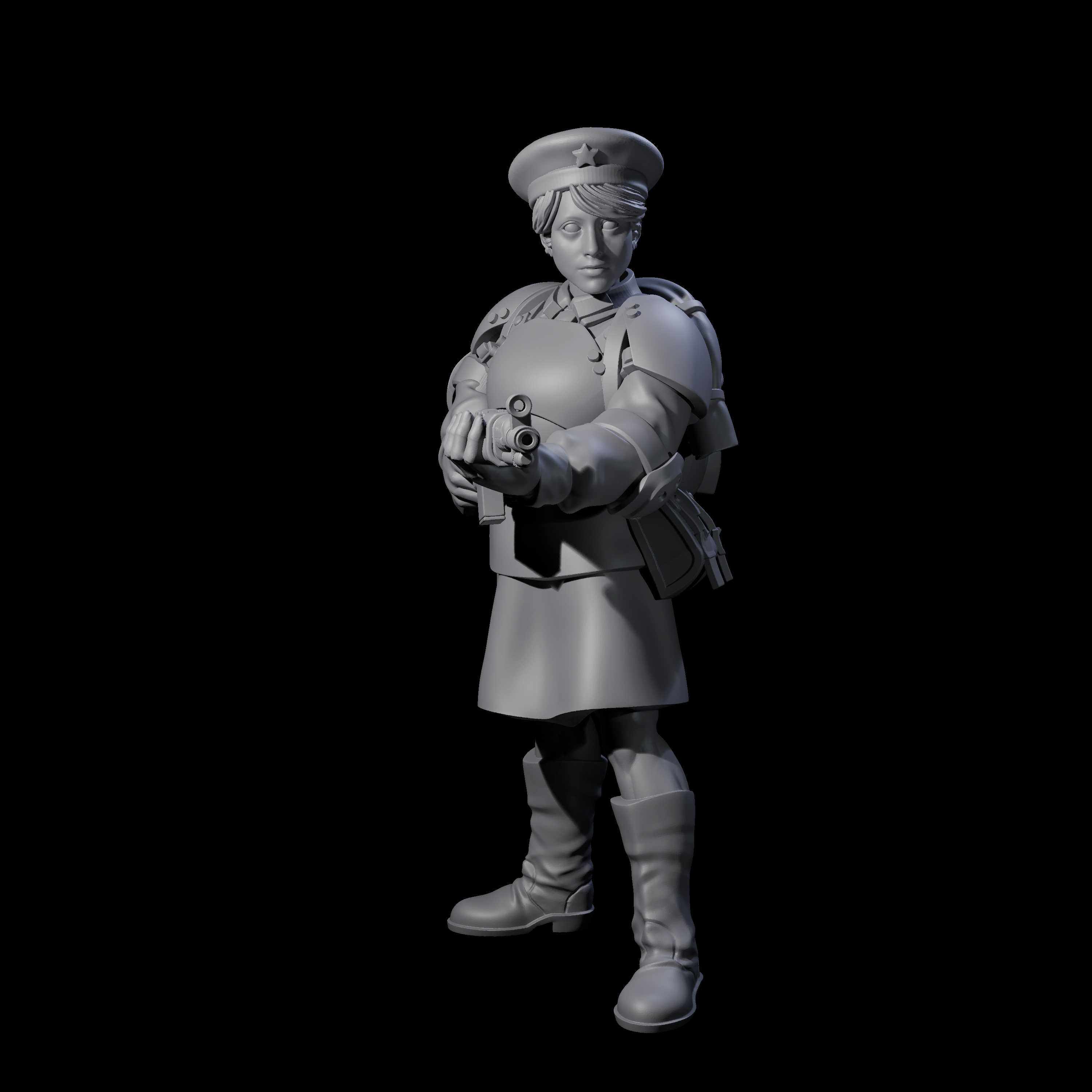 Weird War Soviet Shooting War Maiden Riflemen Miniature for Dungeons and Dragons, Pathfinder or other TTRPGs