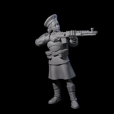 Weird War Soviet Shooting War Maiden Riflemen Miniature for Dungeons and Dragons, Pathfinder or other TTRPGs