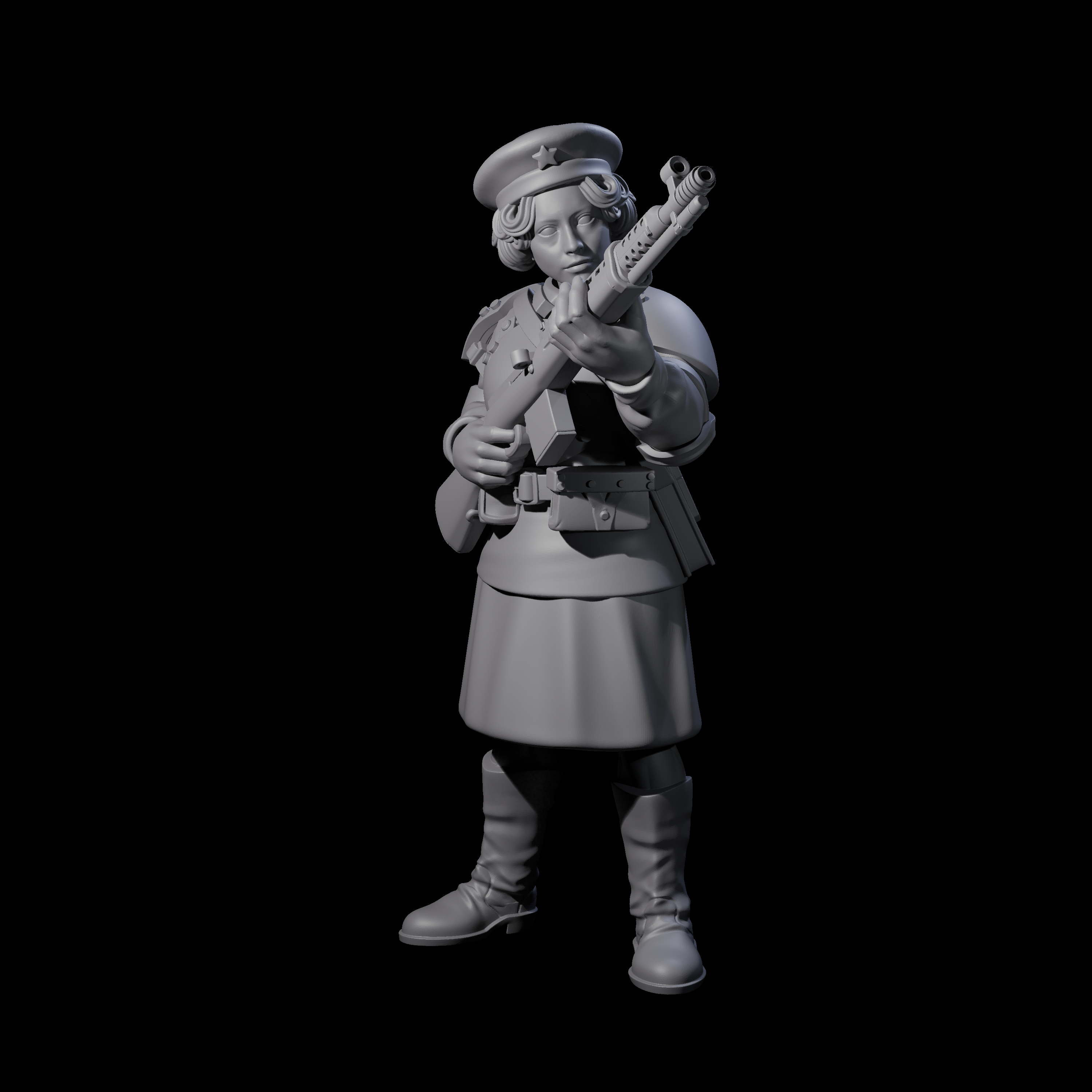 Weird War Soviet Shooting War Maiden Riflemen Miniature for Dungeons and Dragons, Pathfinder or other TTRPGs