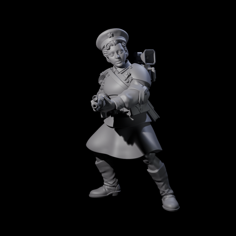 Weird War Soviet Shooting War Maiden Riflemen Miniature for Dungeons and Dragons, Pathfinder or other TTRPGs