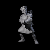 Weird War Soviet Shooting War Maiden Riflemen Miniature for Dungeons and Dragons, Pathfinder or other TTRPGs