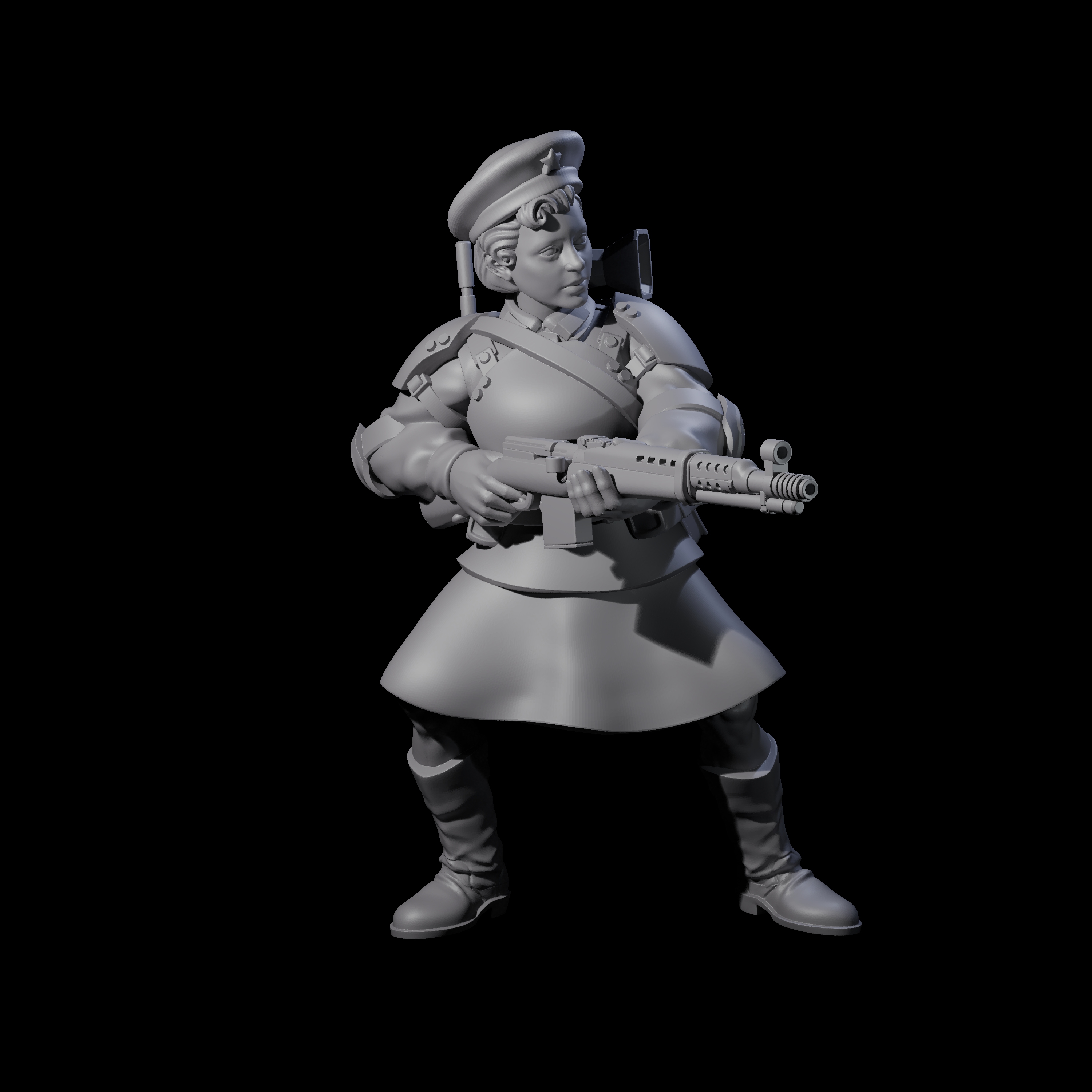 Weird War Soviet Shooting War Maiden Riflemen Miniature for Dungeons and Dragons, Pathfinder or other TTRPGs