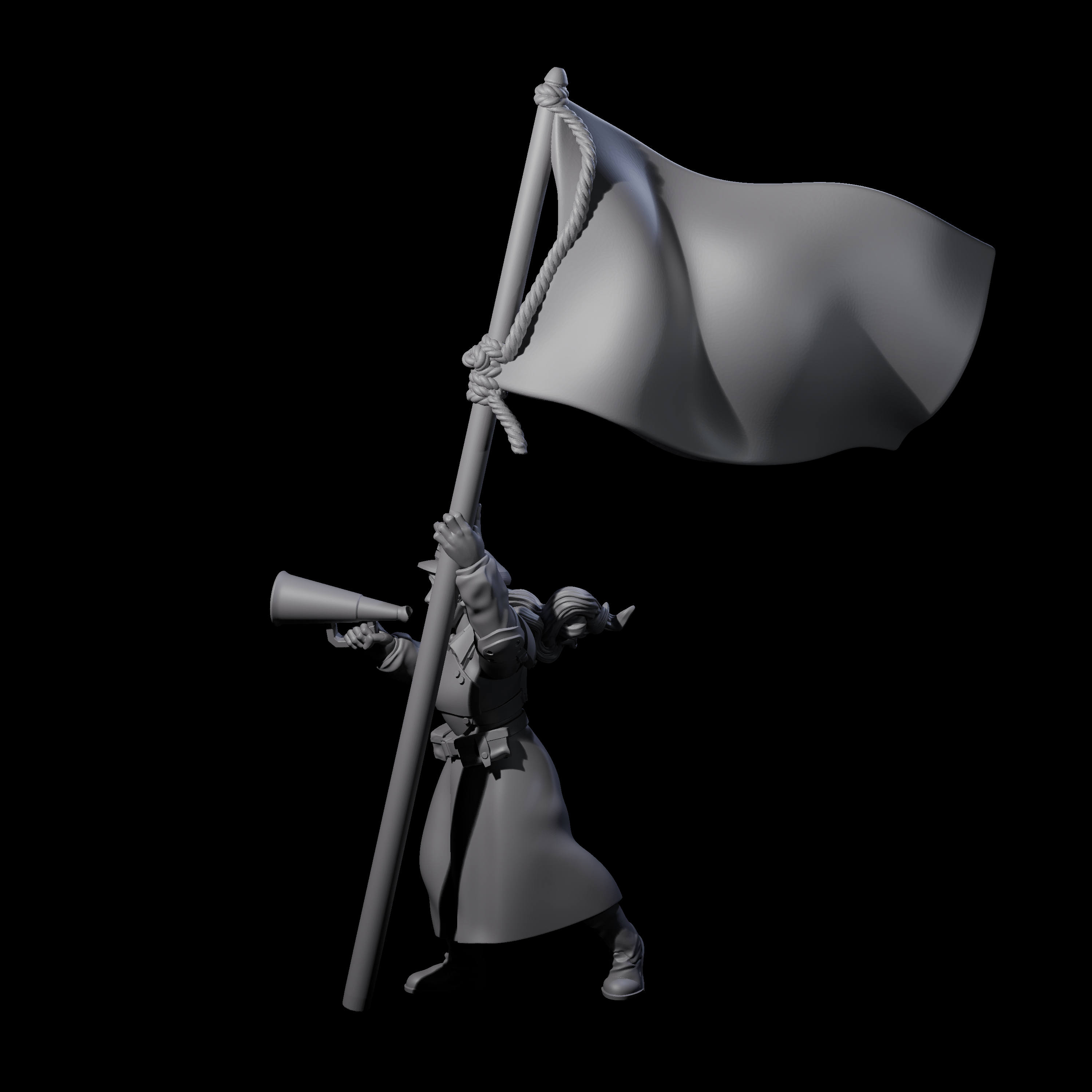 Weird War Soviet Shouting War Maiden Commissar Miniature for Dungeons and Dragons, Pathfinder or other TTRPGs