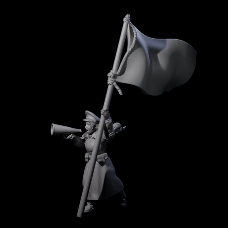 Weird War Soviet Shouting War Maiden Commissar Miniature for Dungeons and Dragons, Pathfinder or other TTRPGs