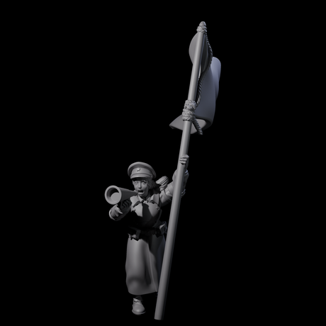 Weird War Soviet Shouting War Maiden Commissar Miniature for Dungeons and Dragons, Pathfinder or other TTRPGs