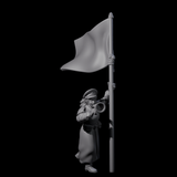 Weird War Soviet Shouting War Maiden Commissar Miniature for Dungeons and Dragons, Pathfinder or other TTRPGs