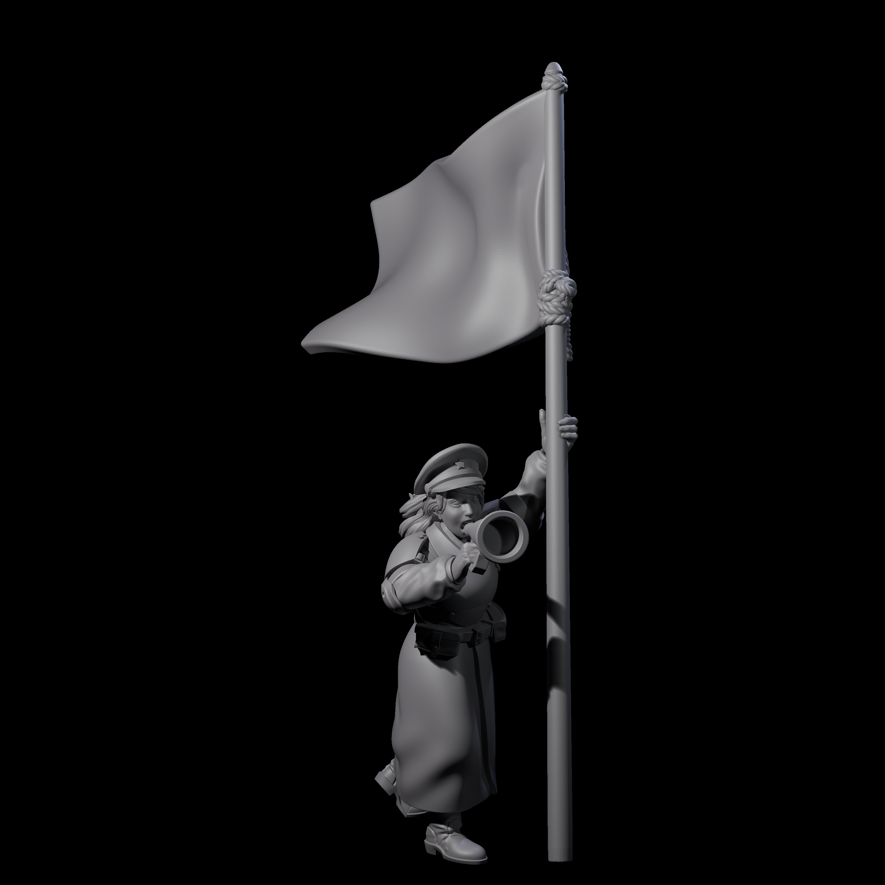 Weird War Soviet Shouting War Maiden Commissar Miniature for Dungeons and Dragons, Pathfinder or other TTRPGs