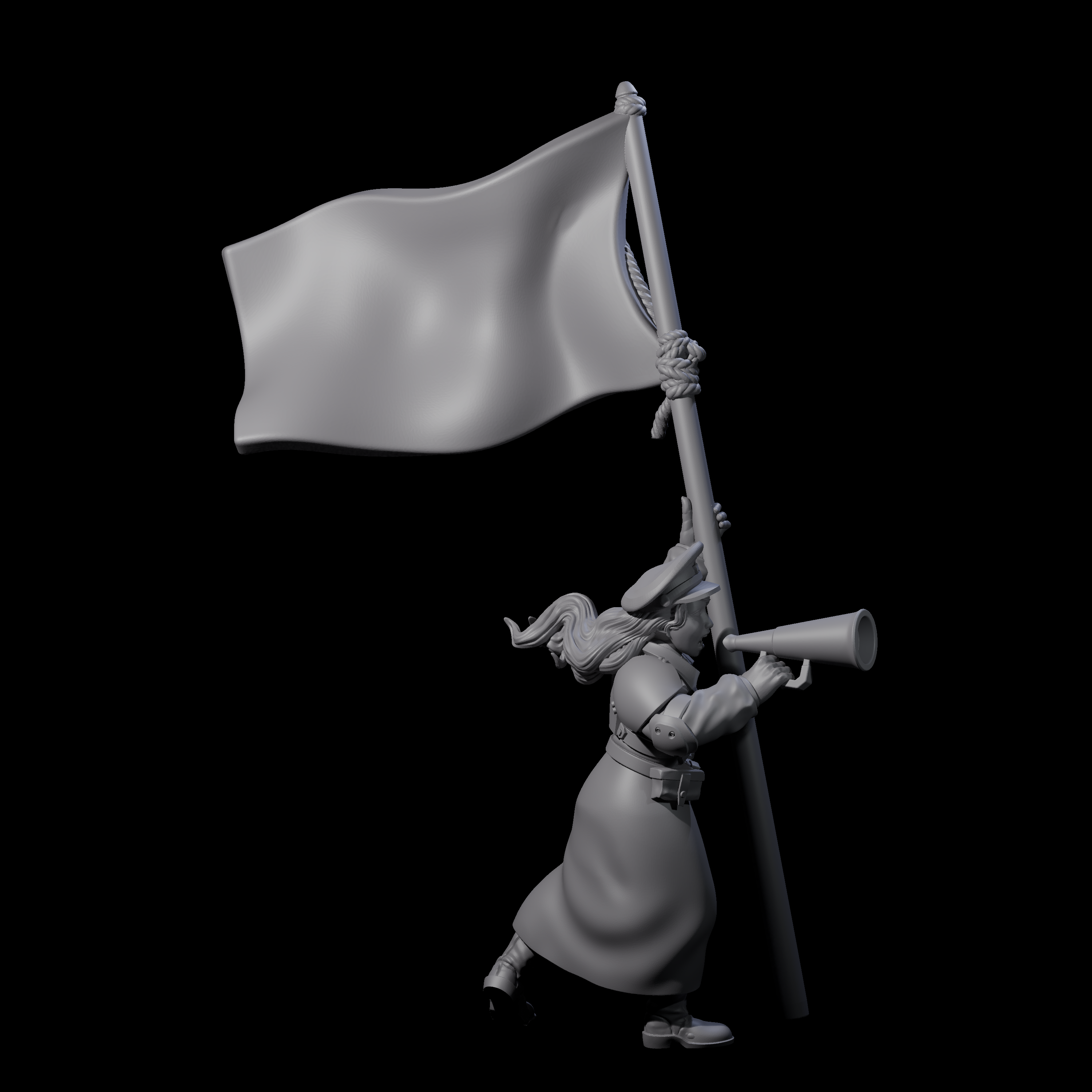 Weird War Soviet Shouting War Maiden Commissar Miniature for Dungeons and Dragons, Pathfinder or other TTRPGs