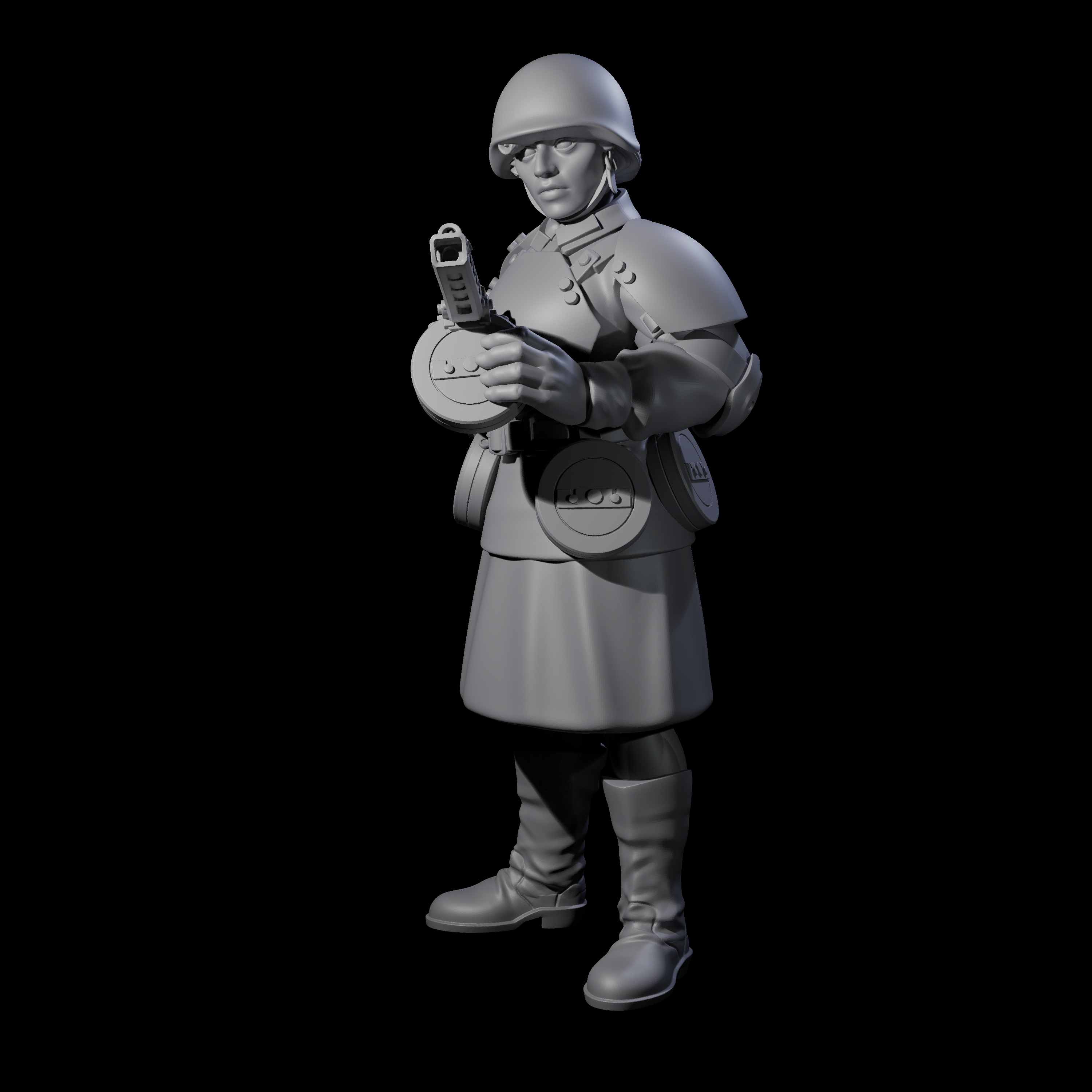 Weird War Soviet Spraying SMG War Maiden B Miniature for Dungeons and Dragons, Pathfinder or other TTRPGs