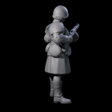 Weird War Soviet Spraying SMG War Maiden B Miniature for Dungeons and Dragons, Pathfinder or other TTRPGs
