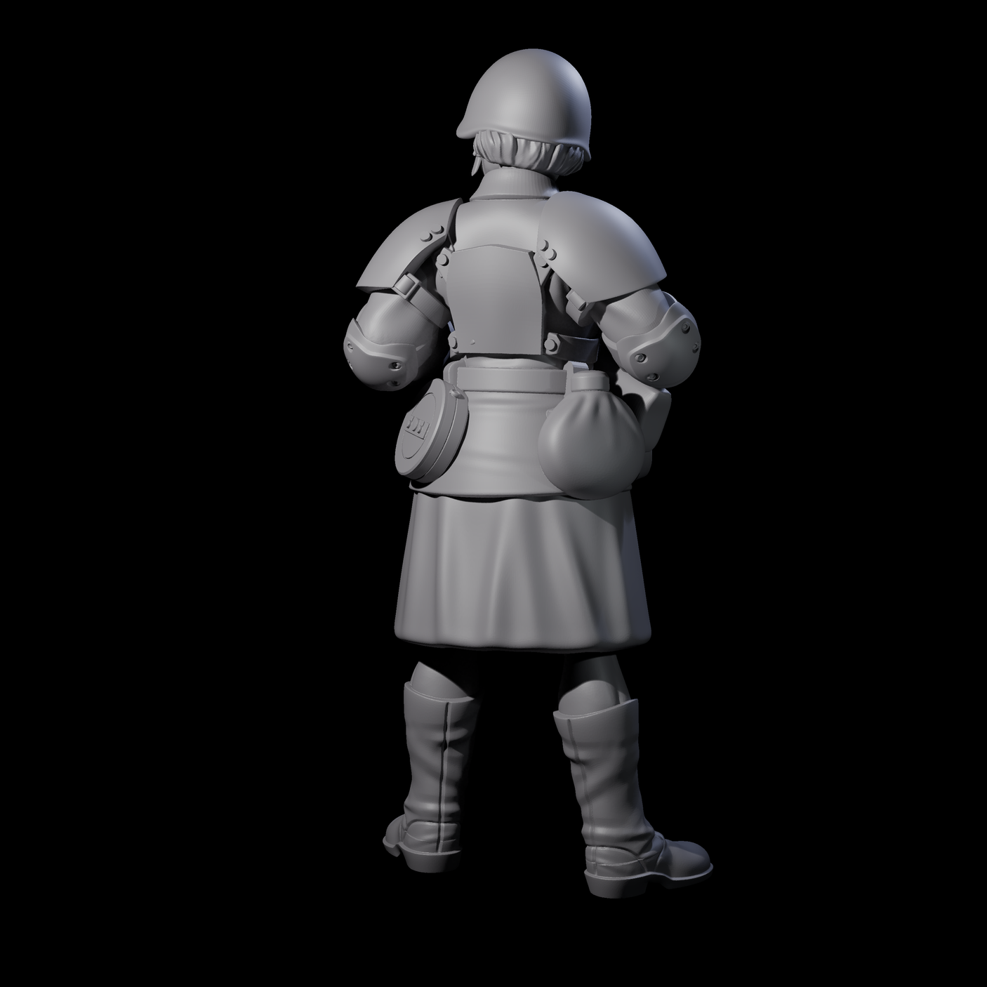 Weird War Soviet Spraying SMG War Maiden B Miniature for Dungeons and Dragons, Pathfinder or other TTRPGs