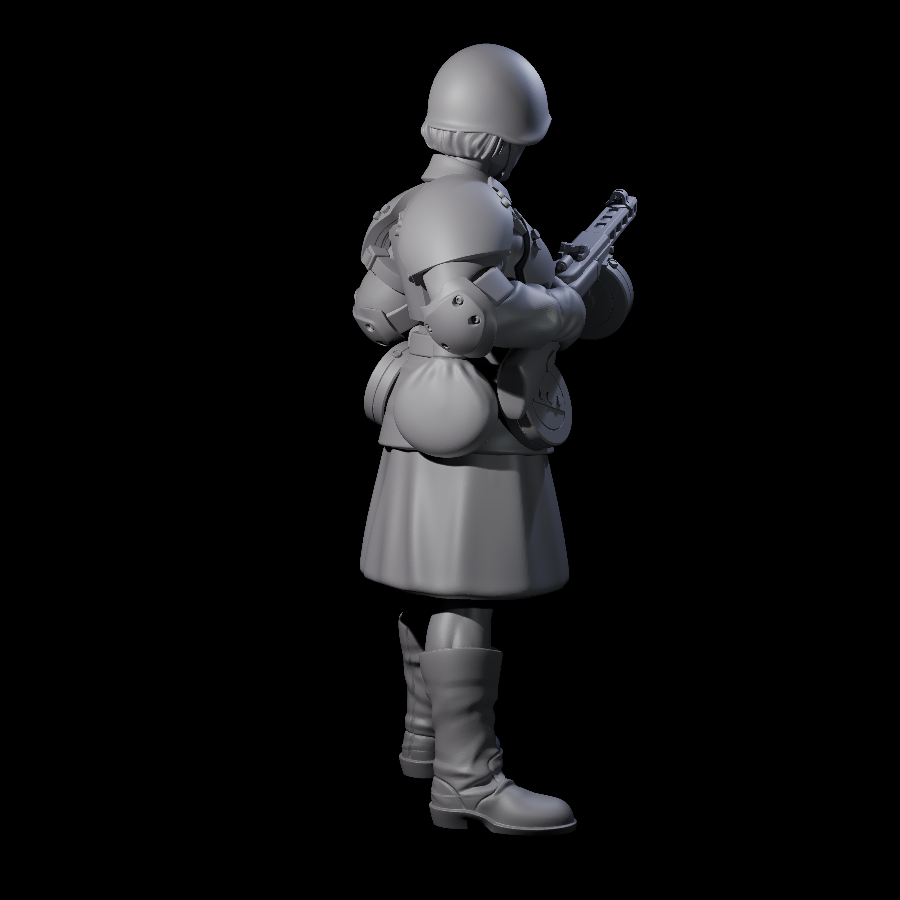 Weird War Soviet Spraying SMG War Maiden B Miniature for Dungeons and Dragons, Pathfinder or other TTRPGs