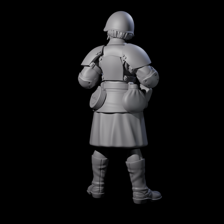 Weird War Soviet Spraying SMG War Maiden B Miniature for Dungeons and Dragons, Pathfinder or other TTRPGs