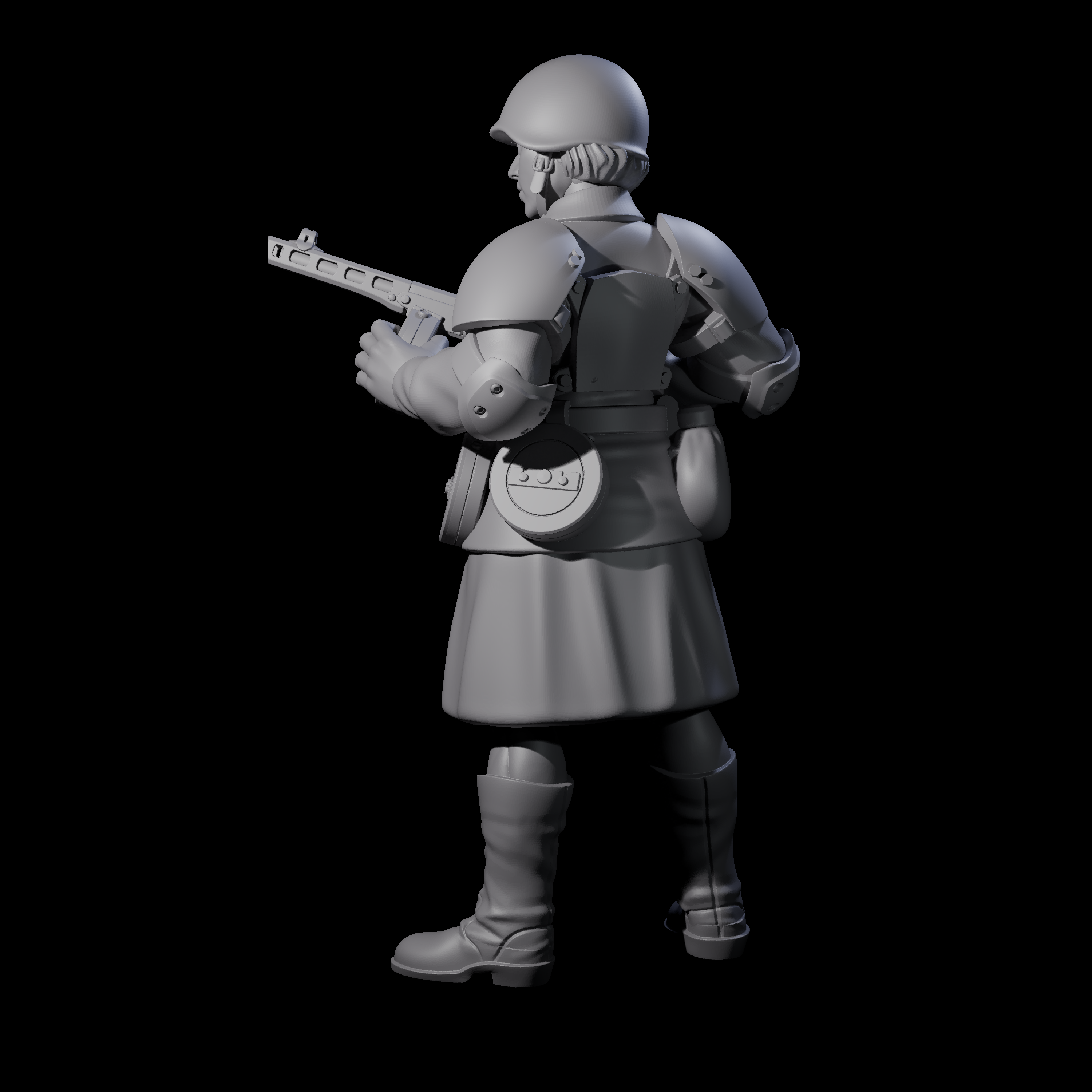 Weird War Soviet Spraying SMG War Maiden B Miniature for Dungeons and Dragons, Pathfinder or other TTRPGs