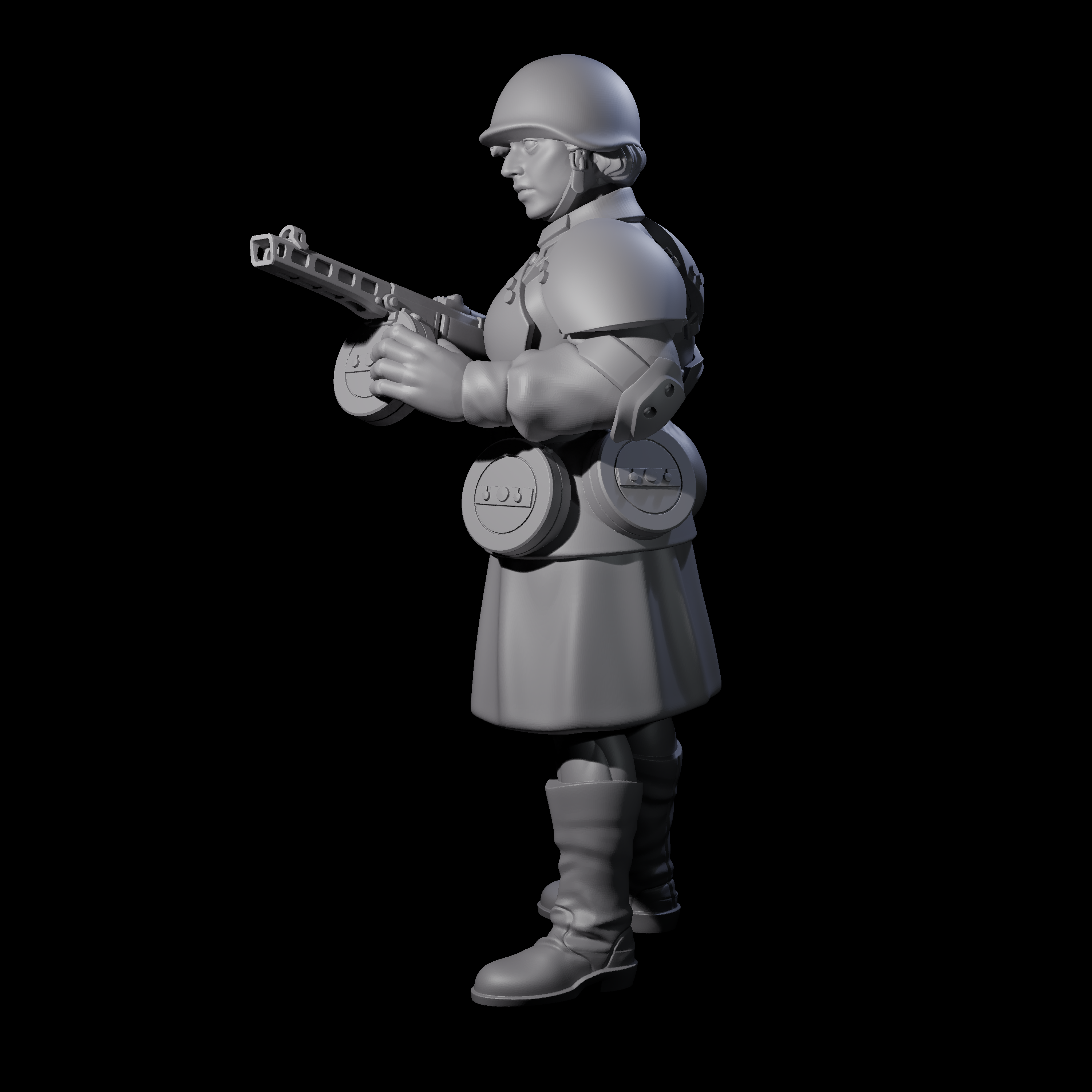 Weird War Soviet Spraying SMG War Maiden B Miniature for Dungeons and Dragons, Pathfinder or other TTRPGs