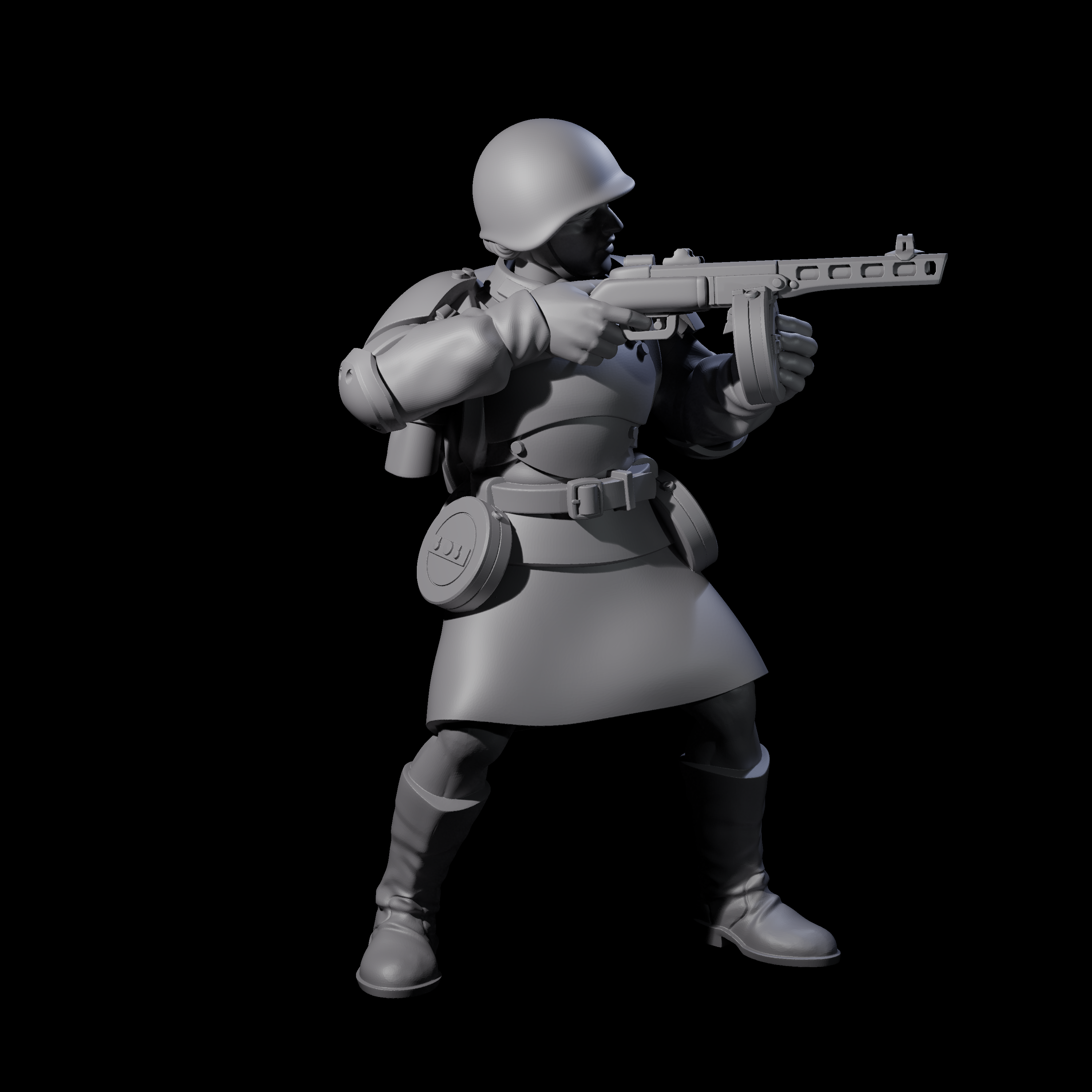 Weird War Soviet Spraying SMG War Maiden C Miniature for Dungeons and Dragons, Pathfinder or other TTRPGs