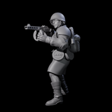 Weird War Soviet Spraying SMG War Maiden C Miniature for Dungeons and Dragons, Pathfinder or other TTRPGs