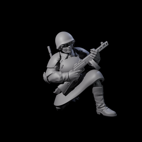 Weird War Soviet Spraying SMG War Maiden D Miniature for Dungeons and Dragons, Pathfinder or other TTRPGs
