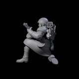 Weird War Soviet Spraying SMG War Maiden D Miniature for Dungeons and Dragons, Pathfinder or other TTRPGs