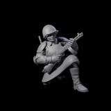Weird War Soviet Spraying SMG War Maiden D Miniature for Dungeons and Dragons, Pathfinder or other TTRPGs