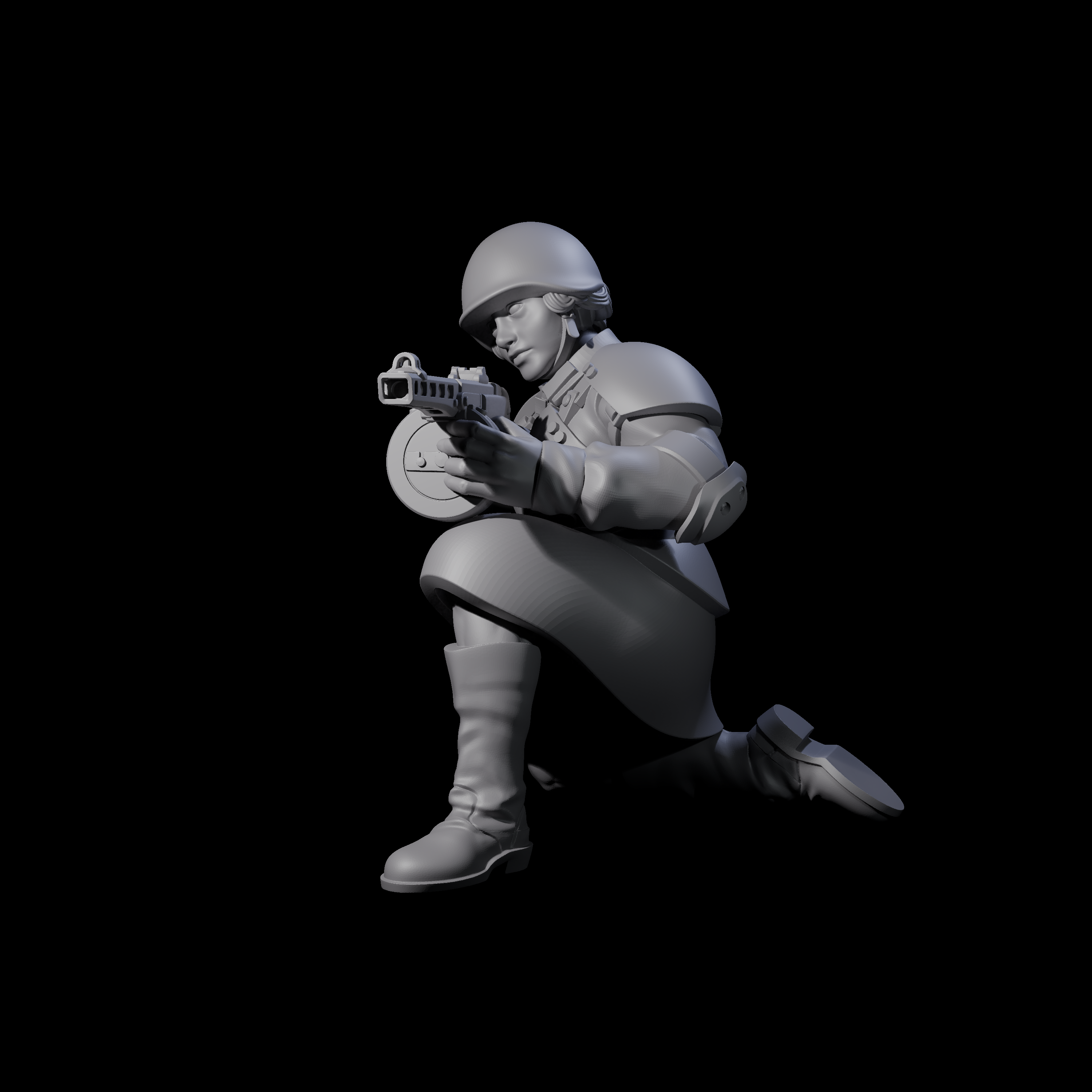 Weird War Soviet Spraying SMG War Maiden E Miniature for Dungeons and Dragons, Pathfinder or other TTRPGs