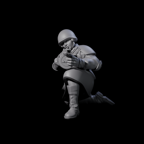 Weird War Soviet Spraying SMG War Maiden E Miniature for Dungeons and Dragons, Pathfinder or other TTRPGs
