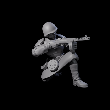 Weird War Soviet Spraying SMG War Maiden E Miniature for Dungeons and Dragons, Pathfinder or other TTRPGs
