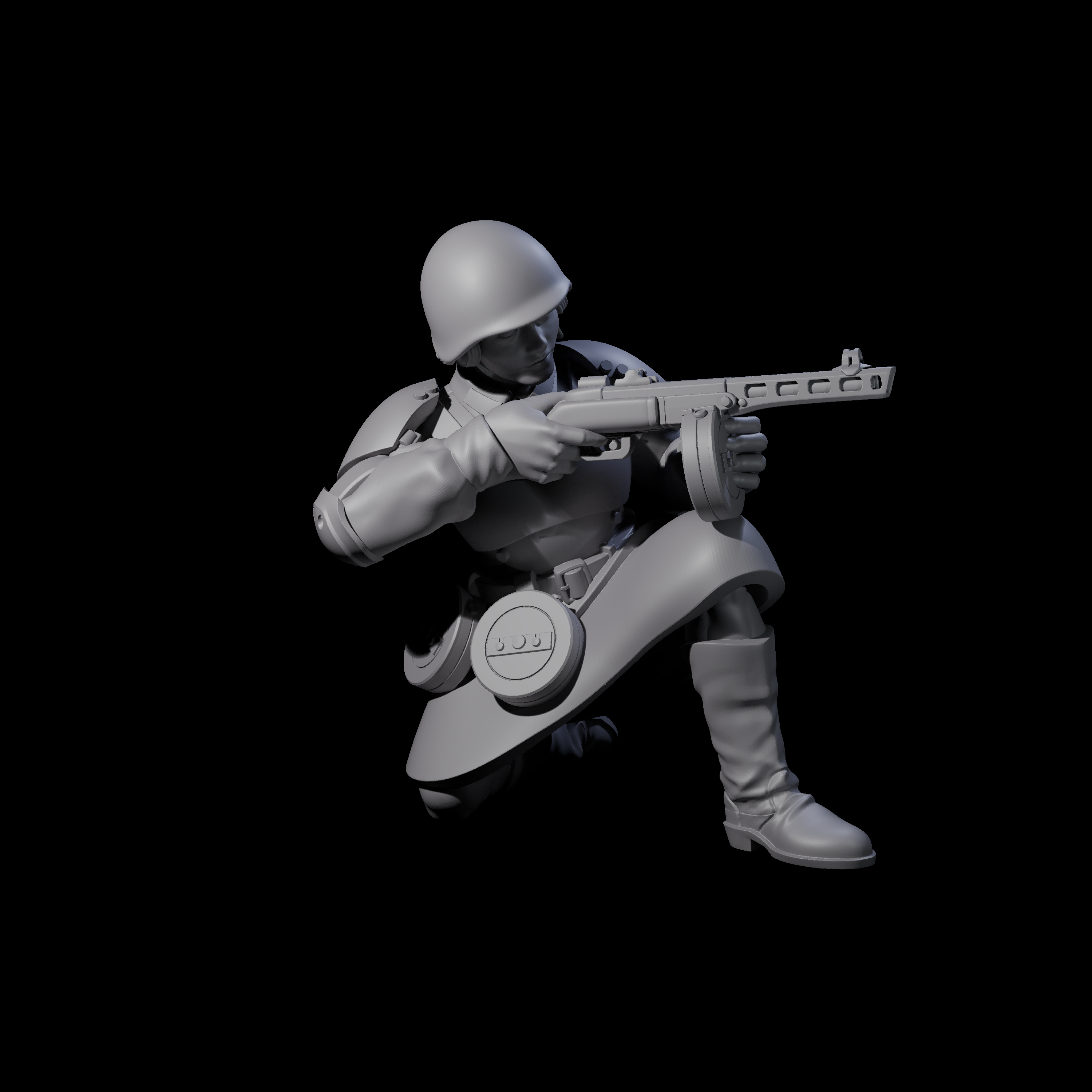 Weird War Soviet Spraying SMG War Maiden E Miniature for Dungeons and Dragons, Pathfinder or other TTRPGs