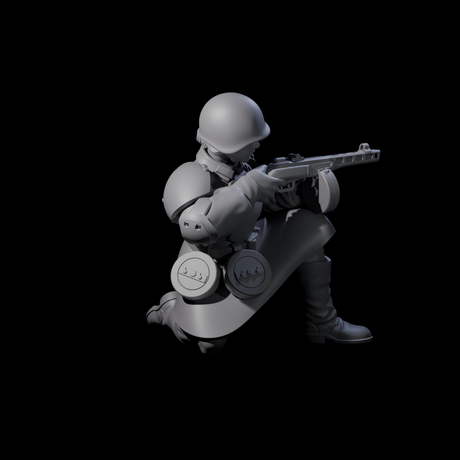 Weird War Soviet Spraying SMG War Maiden E Miniature for Dungeons and Dragons, Pathfinder or other TTRPGs
