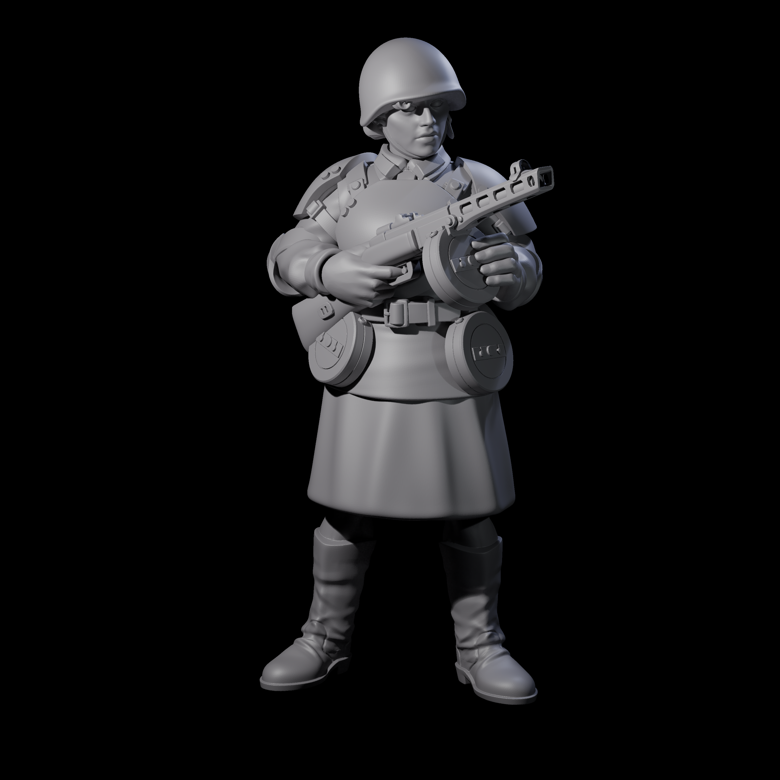 Weird War Soviet Spraying SMG War Maidens Miniature for Dungeons and Dragons, Pathfinder or other TTRPGs