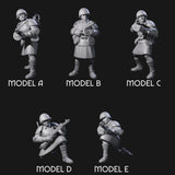 Weird War Soviet Spraying SMG War Maidens Miniature for Dungeons and Dragons, Pathfinder or other TTRPGs