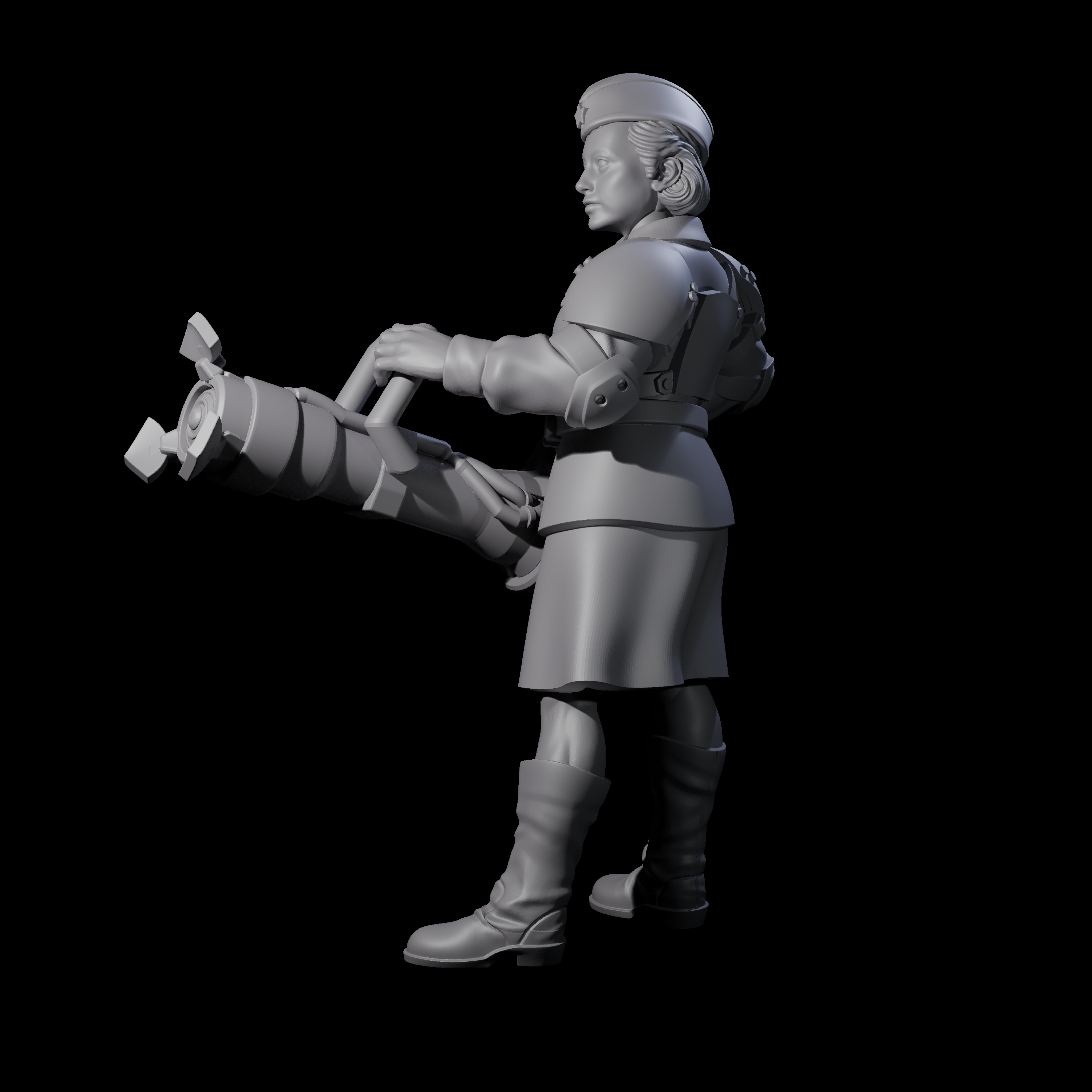 Weird War Soviet Vibrating Sound Cannoneer A Miniature for Dungeons and Dragons, Pathfinder or other TTRPGs