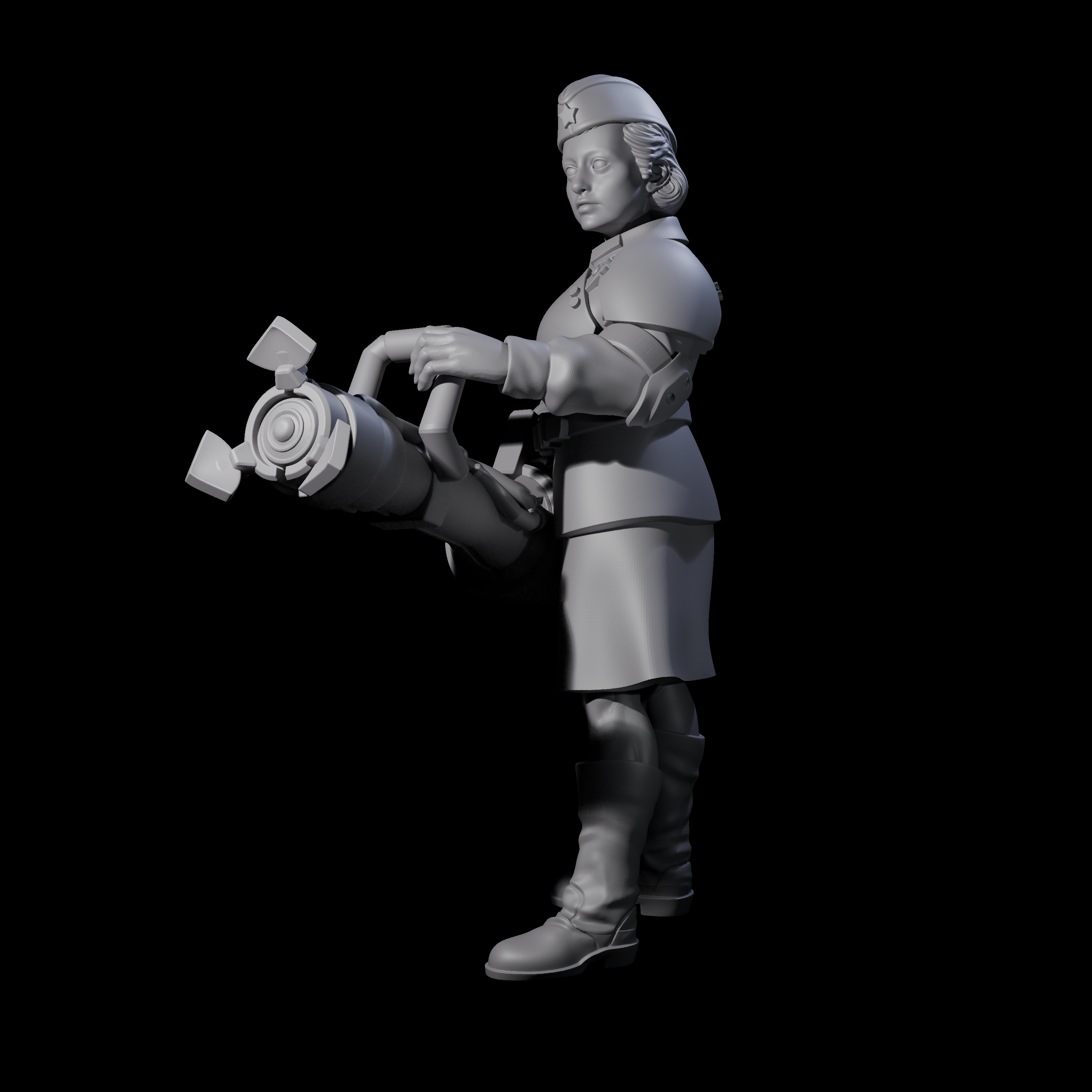 Weird War Soviet Vibrating Sound Cannoneer A Miniature for Dungeons and Dragons, Pathfinder or other TTRPGs