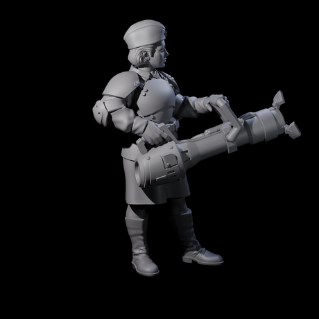 Weird War Soviet Vibrating Sound Cannoneer A Miniature for Dungeons and Dragons, Pathfinder or other TTRPGs