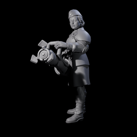 Weird War Soviet Vibrating Sound Cannoneer A Miniature for Dungeons and Dragons, Pathfinder or other TTRPGs