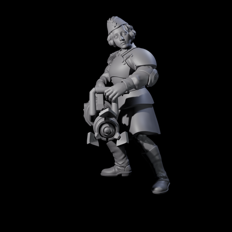 Weird War Soviet Vibrating Sound Cannoneer B Miniature for Dungeons and Dragons, Pathfinder or other TTRPGs