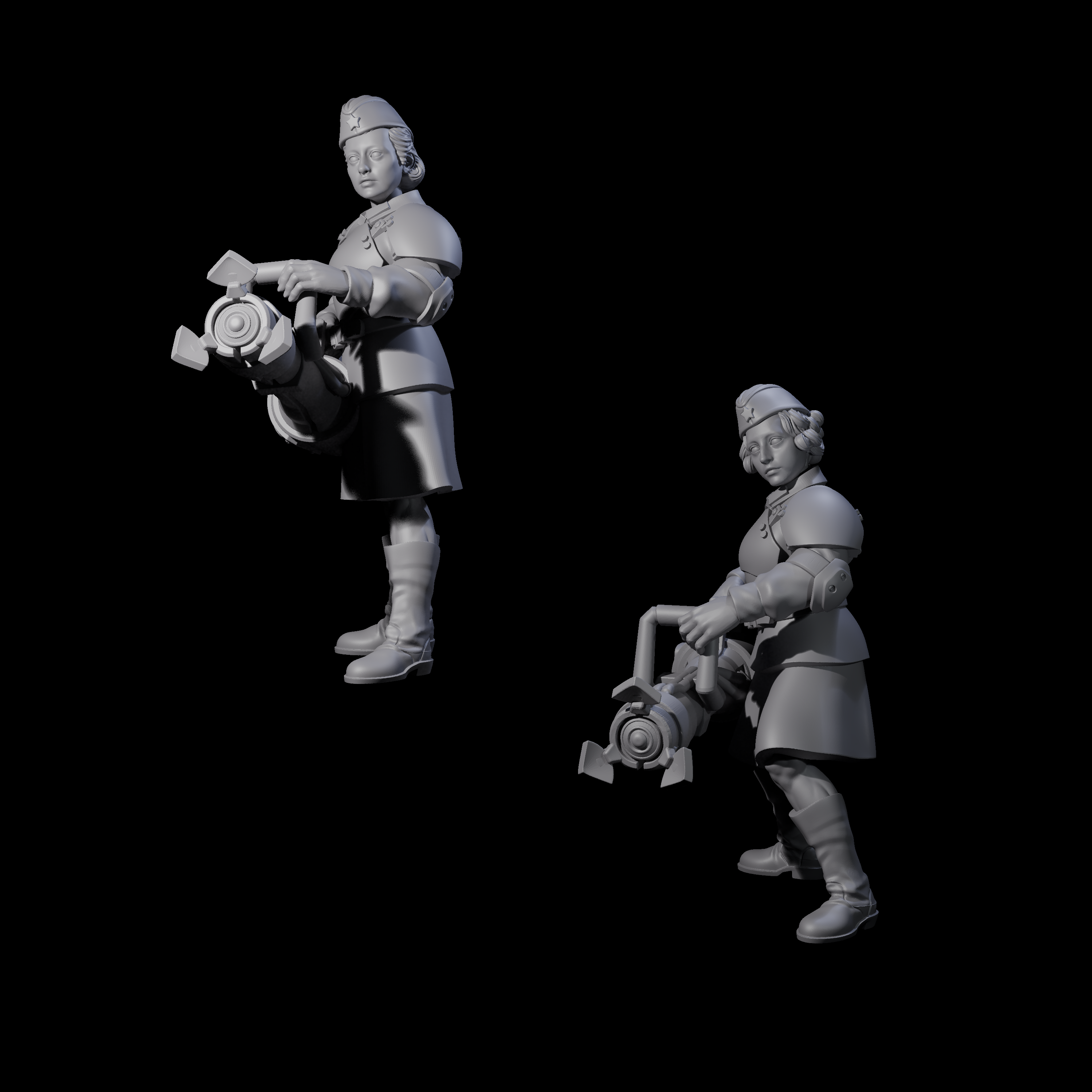 Weird War Soviet Vibrating Sound Cannoneers Miniature for Dungeons and Dragons, Pathfinder or other TTRPGs