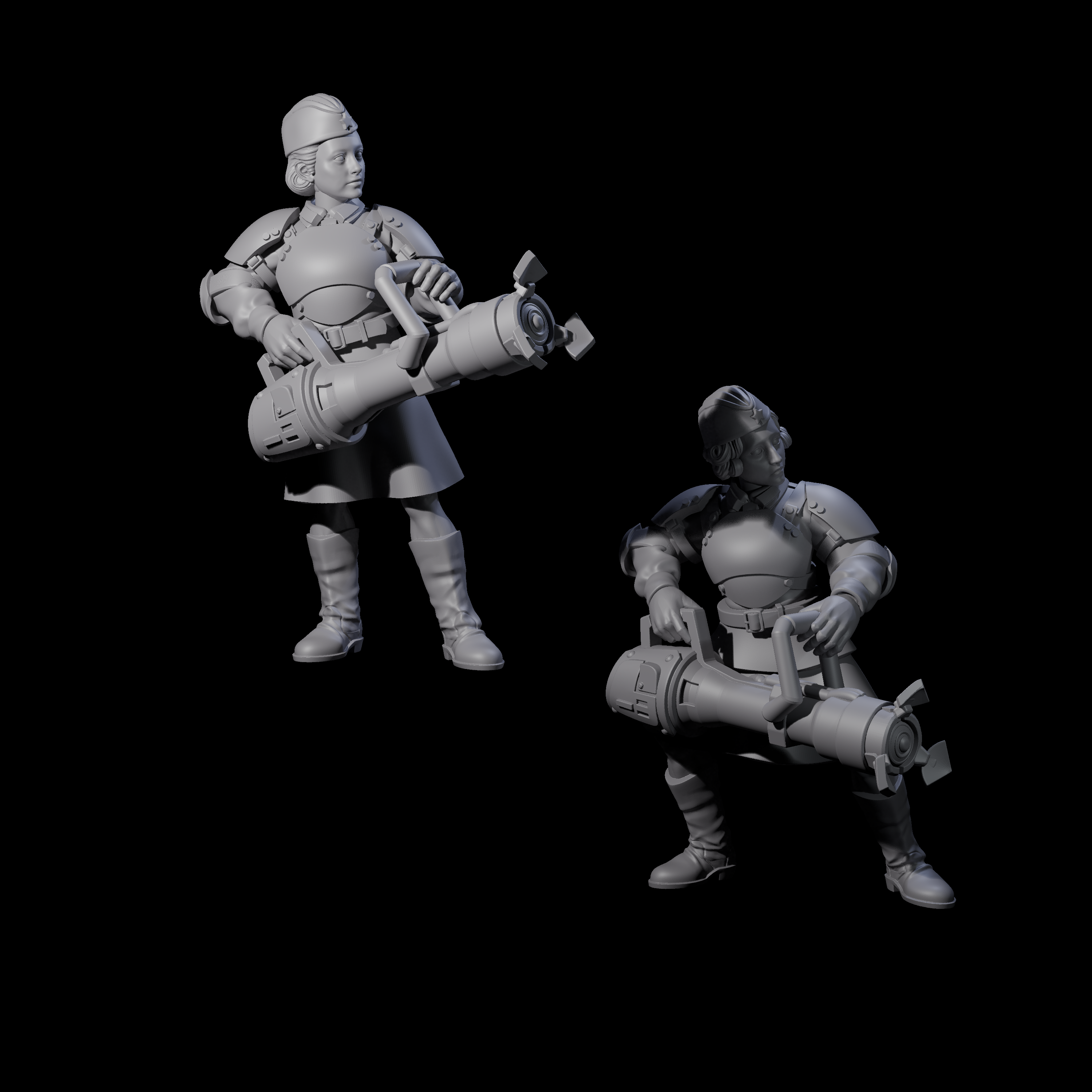 Weird War Soviet Vibrating Sound Cannoneers Miniature for Dungeons and Dragons, Pathfinder or other TTRPGs