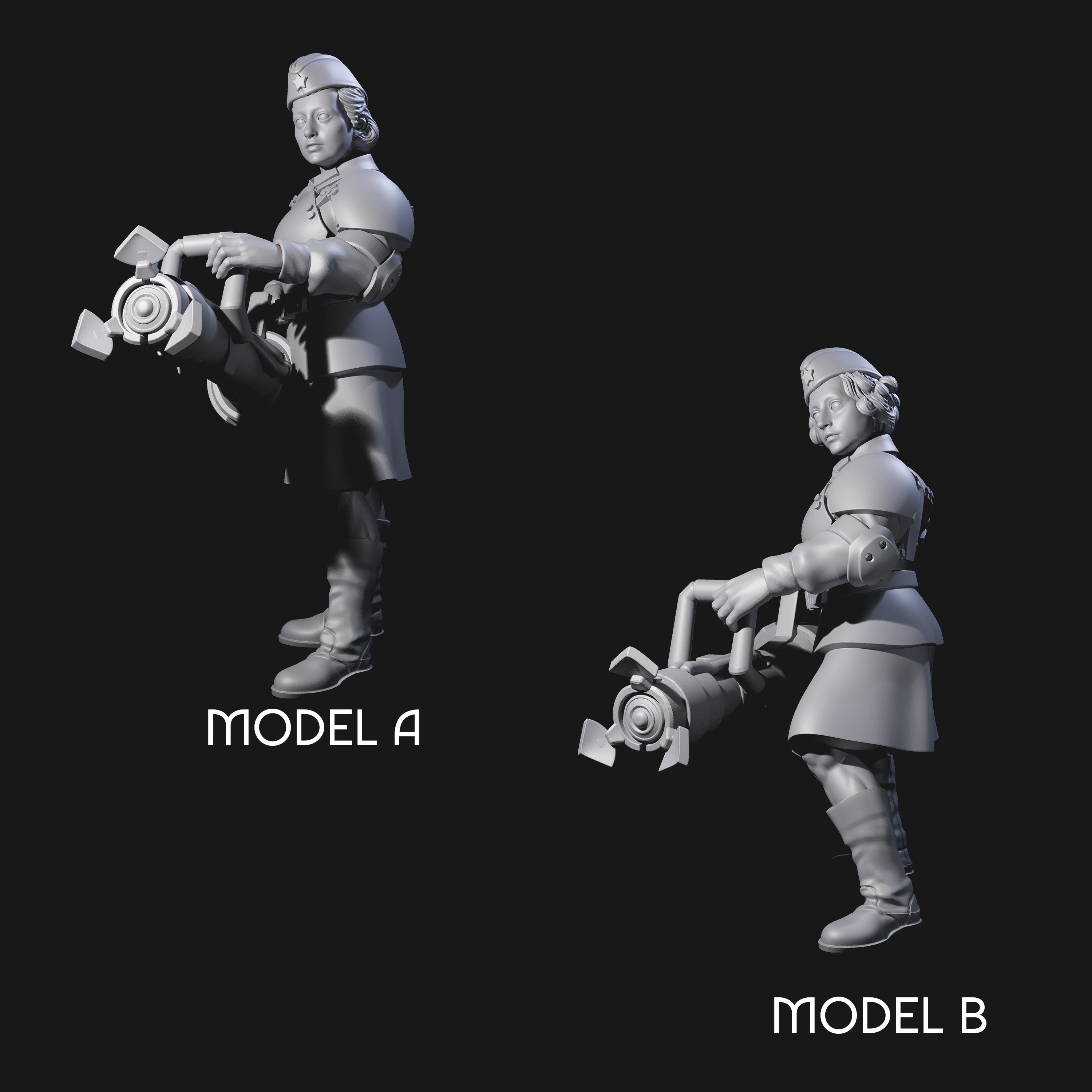 Weird War Soviet Vibrating Sound Cannoneers Miniature for Dungeons and Dragons, Pathfinder or other TTRPGs