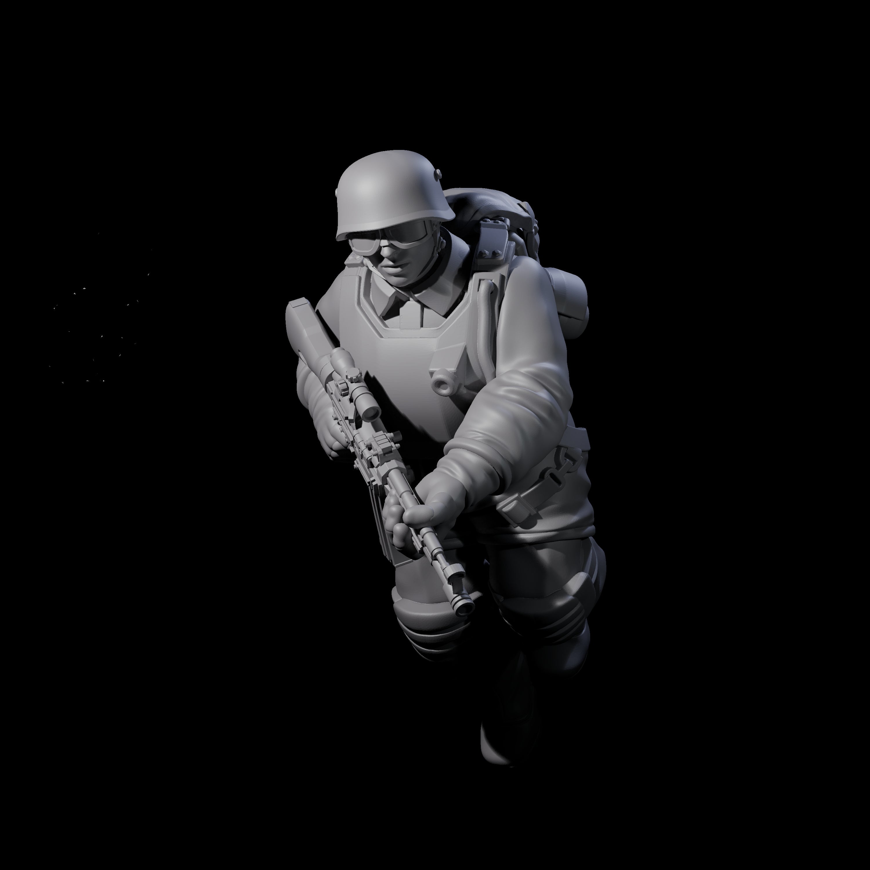 Weird War Tactical German Soldier C Miniature for Dungeons and Dragons, Pathfinder or other TTRPGs