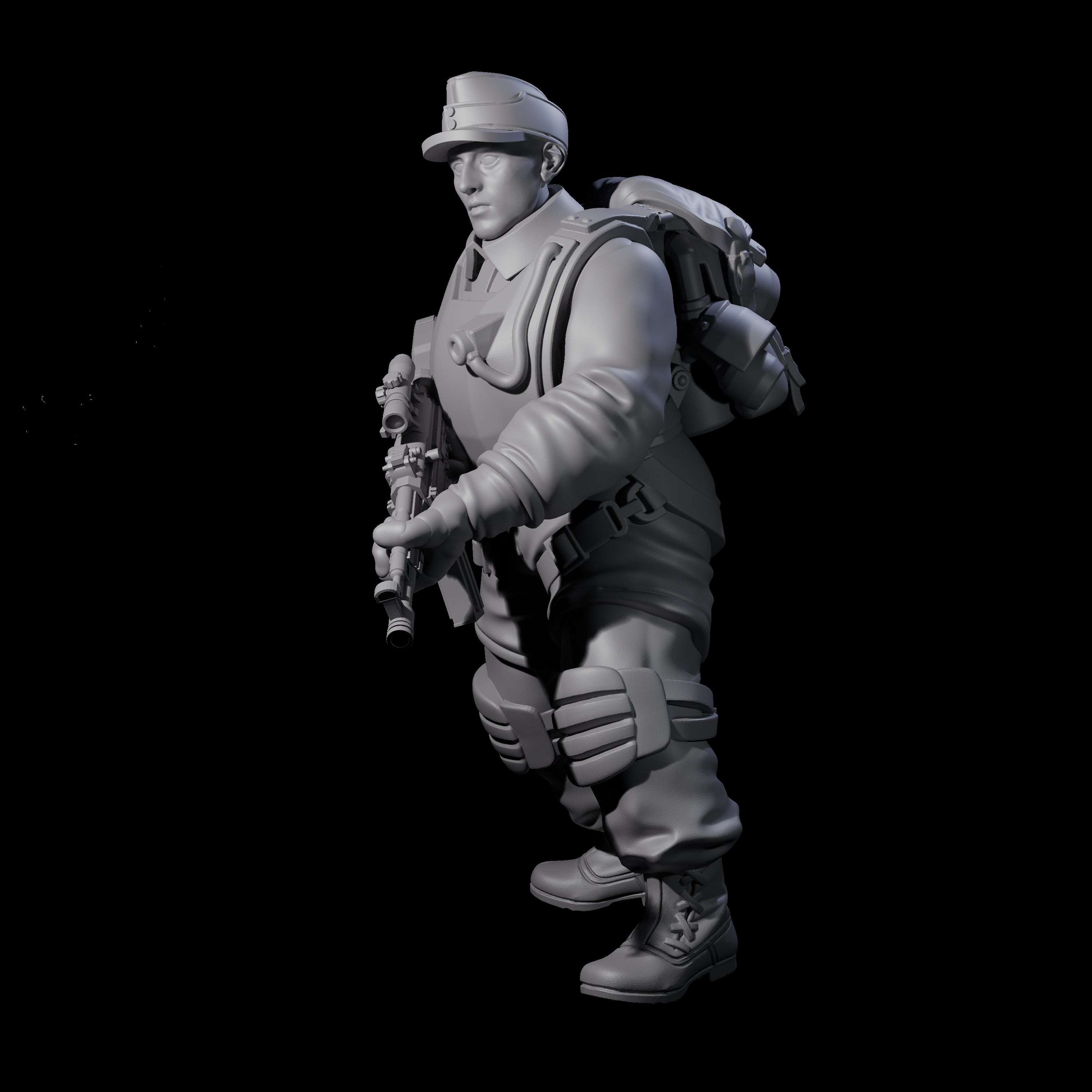 Weird War Tactical German Soldier F Miniature for Dungeons and Dragons, Pathfinder or other TTRPGs