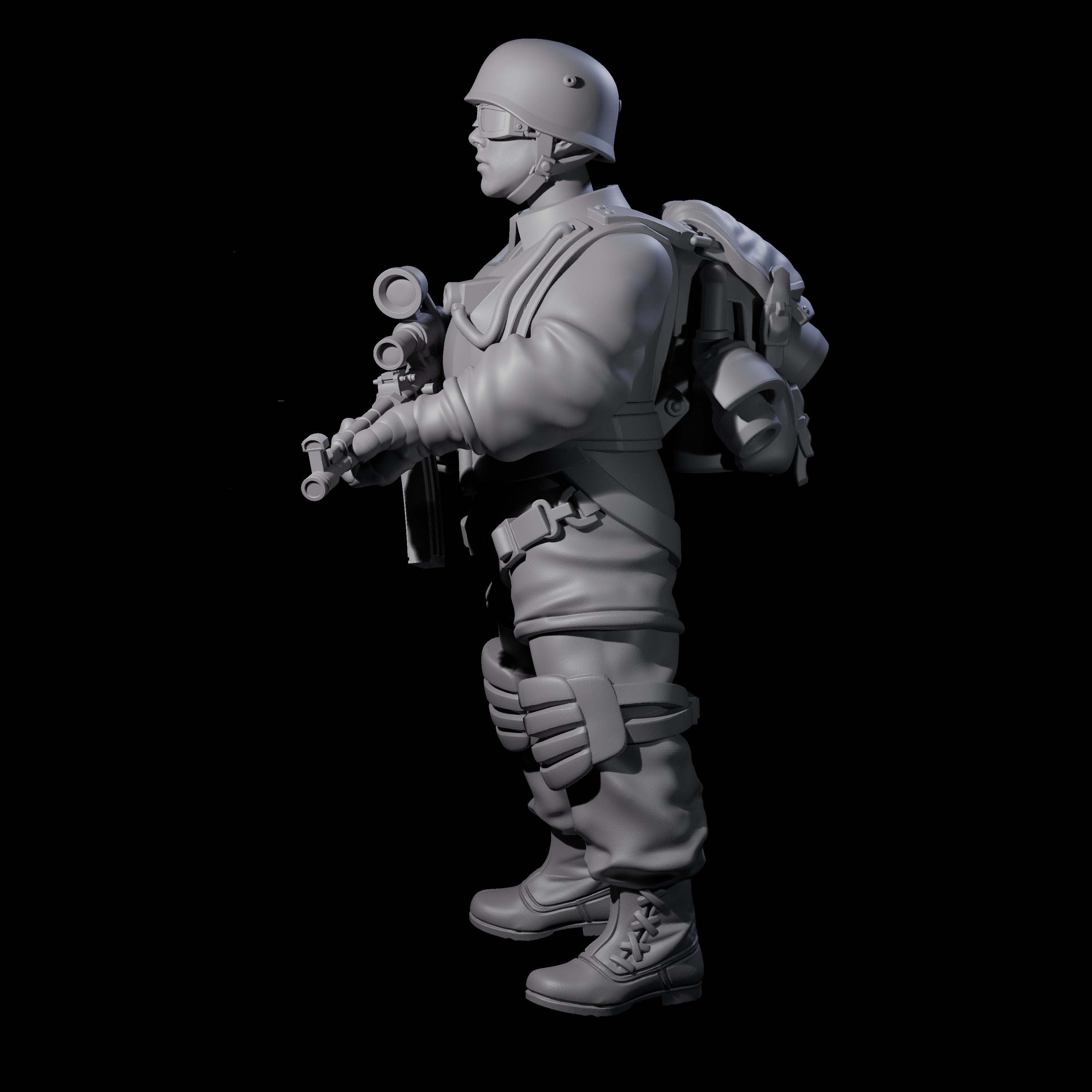 Weird War Tactical German Soldier J Miniature for Dungeons and Dragons, Pathfinder or other TTRPGs