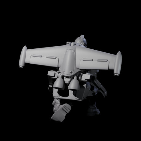 Weird War USA Blind Firing Jetpack Trooper A Miniature for Dungeons and Dragons, Pathfinder or other TTRPGs