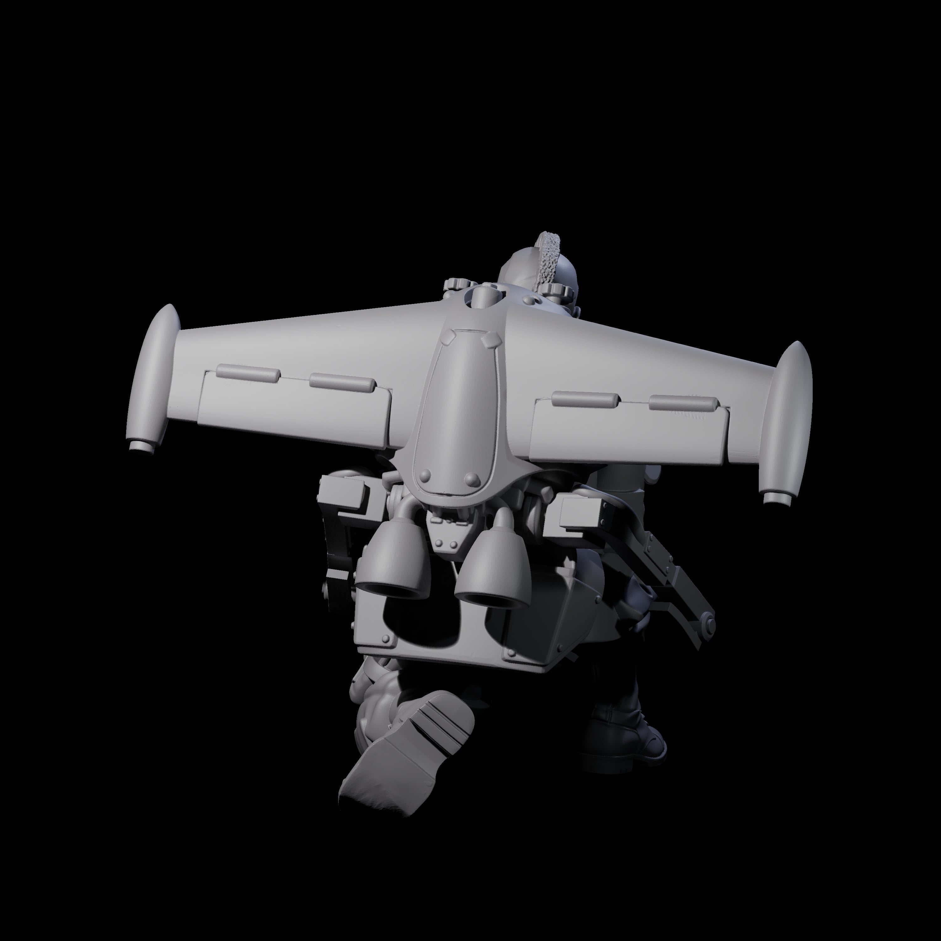 Weird War USA Blind Firing Jetpack Trooper A Miniature for Dungeons and Dragons, Pathfinder or other TTRPGs