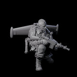 Weird War USA Blind Firing Jetpack Trooper A Miniature for Dungeons and Dragons, Pathfinder or other TTRPGs